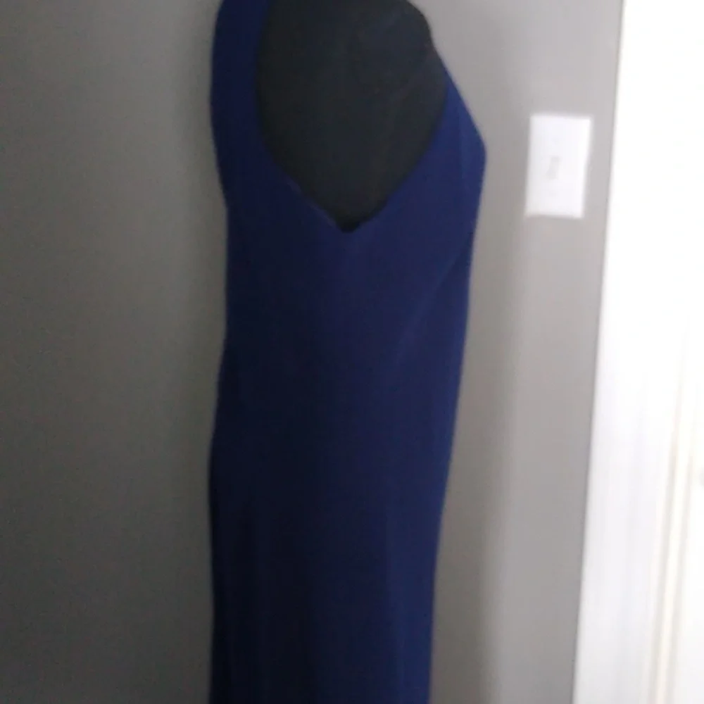 Calvin Klein Womens Maxi Dress Navy Blue Sleeveless Halter size 12 New With Tags - Picture 5 of 15